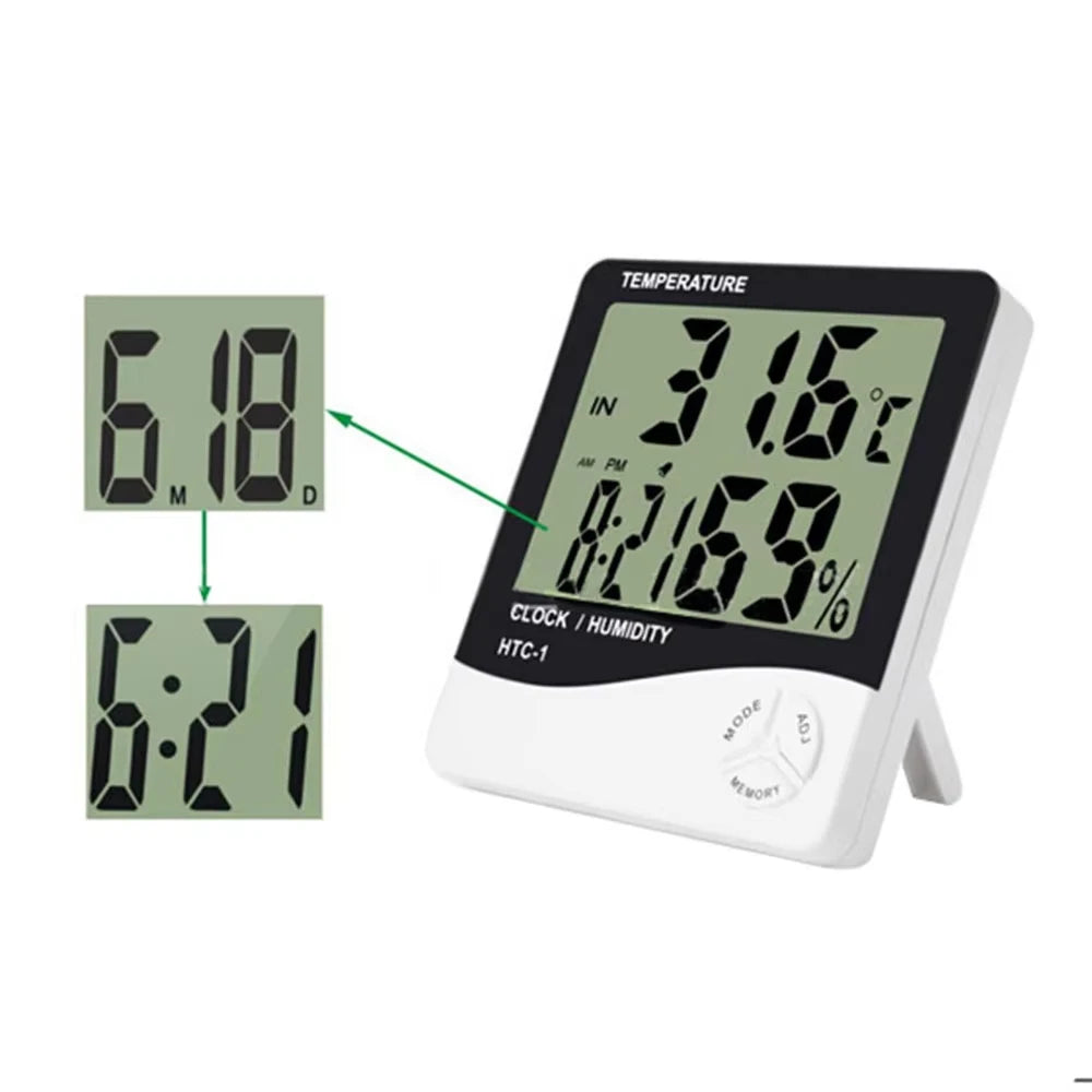 Digital Thermometer Hygrometer with Clock