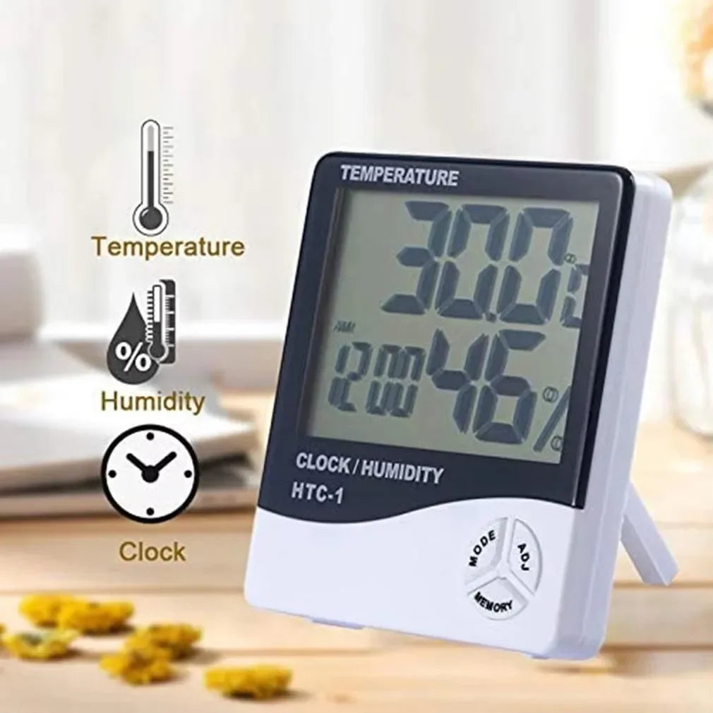 Digital Thermometer Hygrometer with Clock