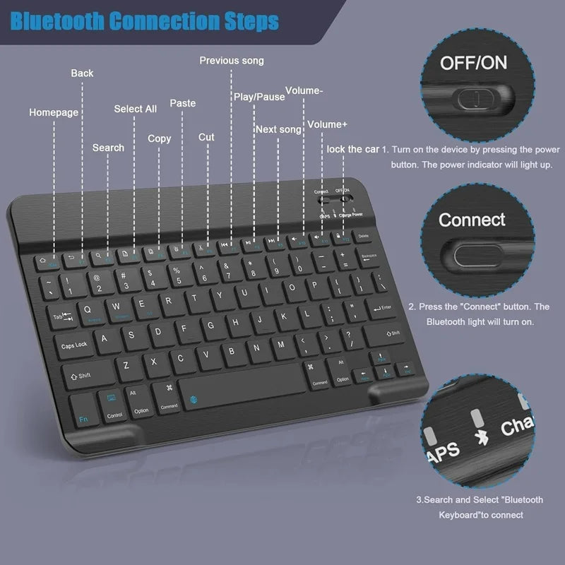 Bluetooth Wireless Keyboard Mini Keyboard For Laptop Tablet Phone Ipad Xiaomi Rechargeable Gaming Keyboard Android iOS Windows