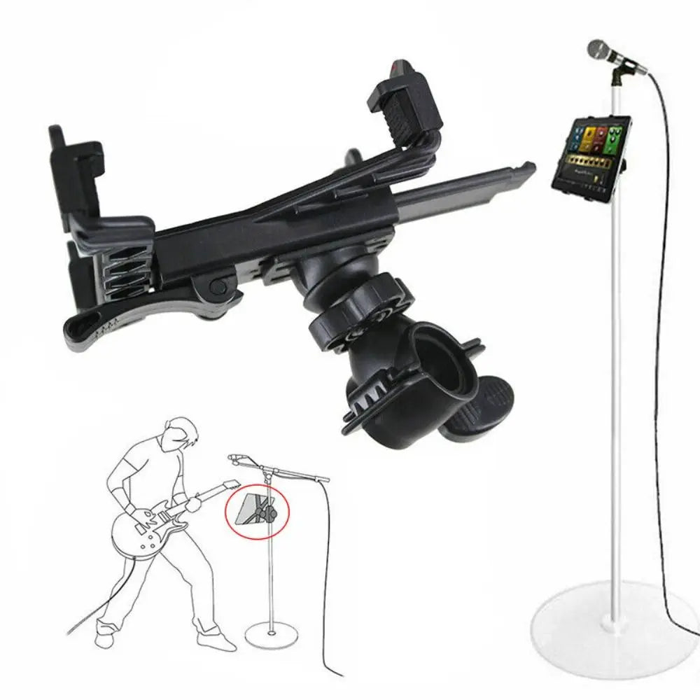 Adjustable Mount Music Stand Clamp for iPad Swivel Stand 360° Microphone Stand Holder 7 to 11inch Handlebar Tablet Holder Tablet