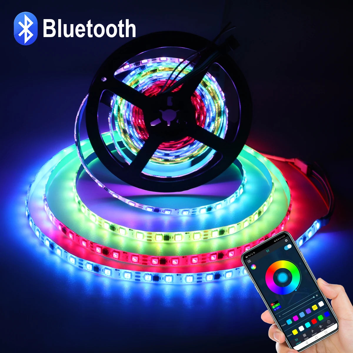 5V USB IP65 Waterproof RGBIC LED Strip,2/3/5M RGBIC LED Strip Light with Bluetooth App and Remote For Home Deocoration Lighting